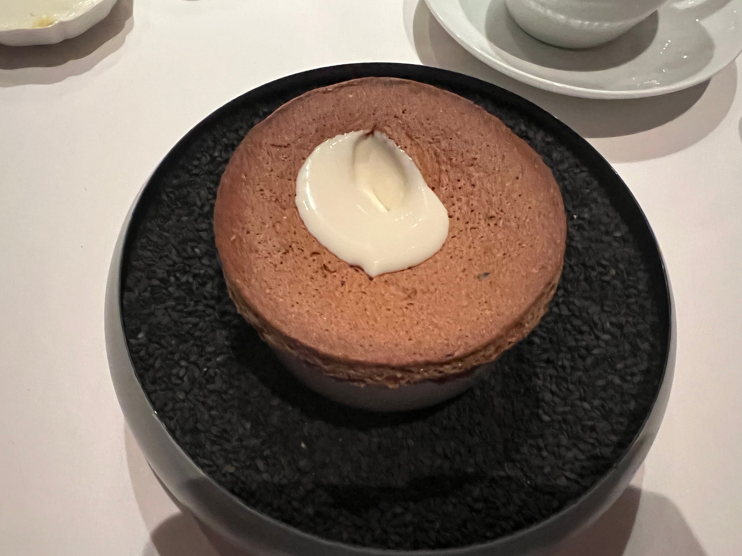 Lemon and sesame soufflé with Delice de Bourgogne