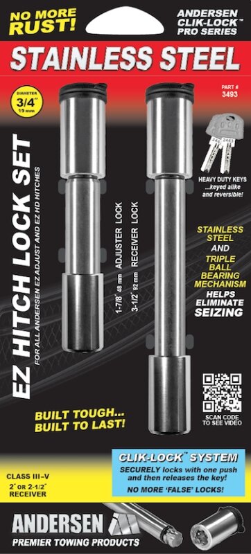 Andersen Stainless Steel Lock Set for EZ/EZ HD Hitches 3493 Andersen Stainless Steel Lock Set for EZ/EZ HD Hitches 3493