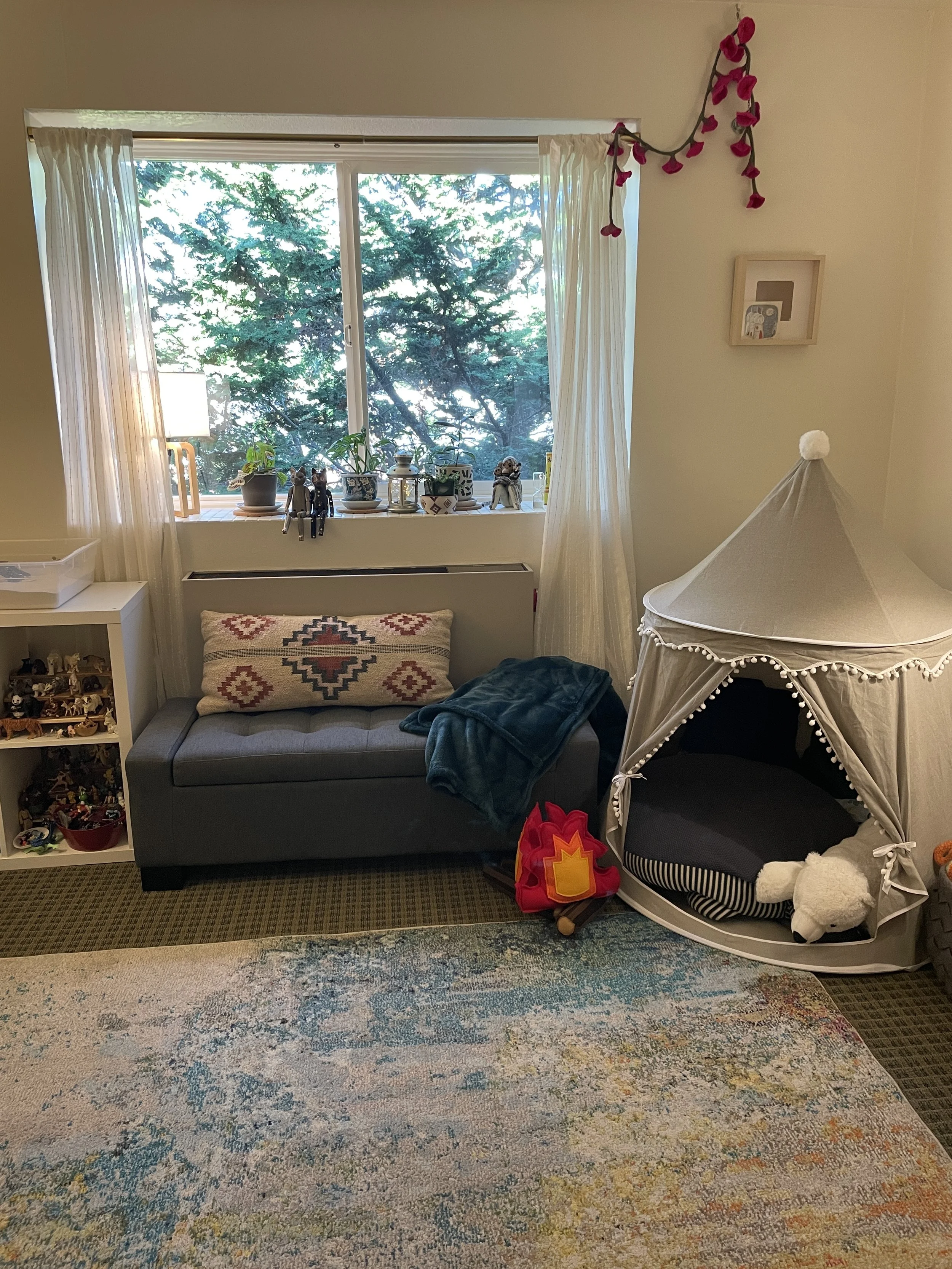 play tent in sunny window