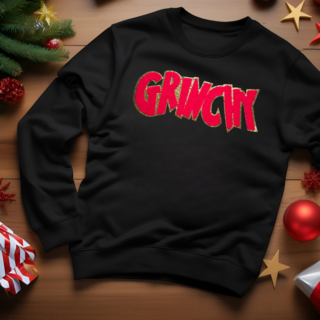 Green Man Chenille Iron-On Patch