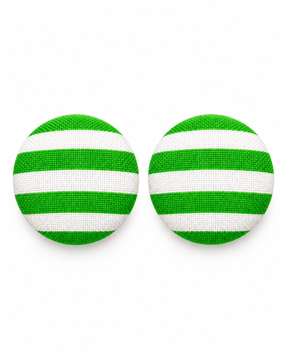 Ivy Stripe  Button Earrings