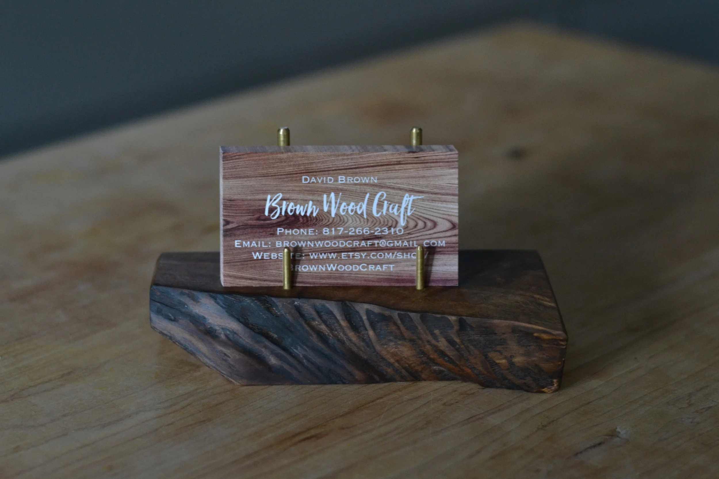 Walnut Business Card Holder