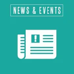Icon of a newspaper with a news alert symbol, labeled 'News & Events' at the top.
