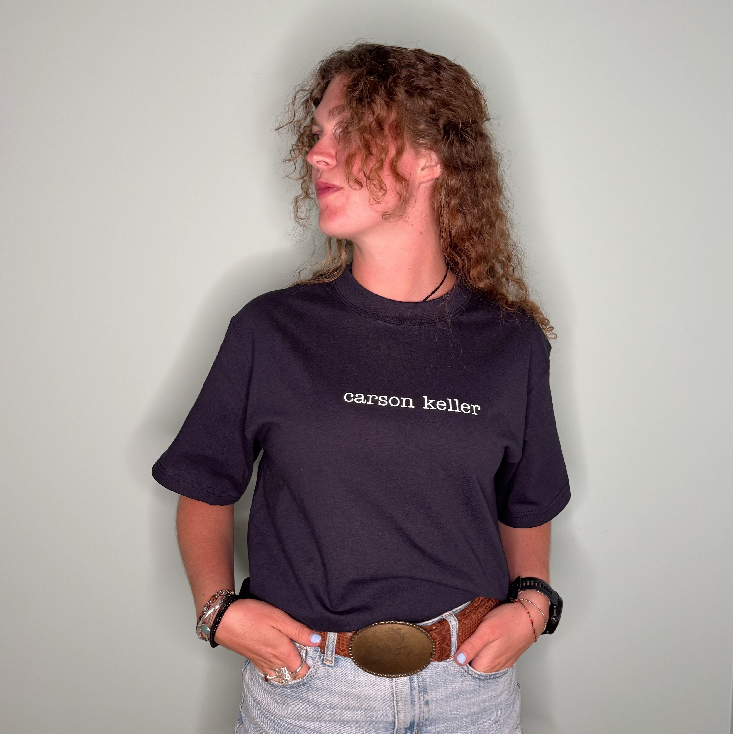 CARSON KELLER SHIRT- NAVY STAY AWHILE