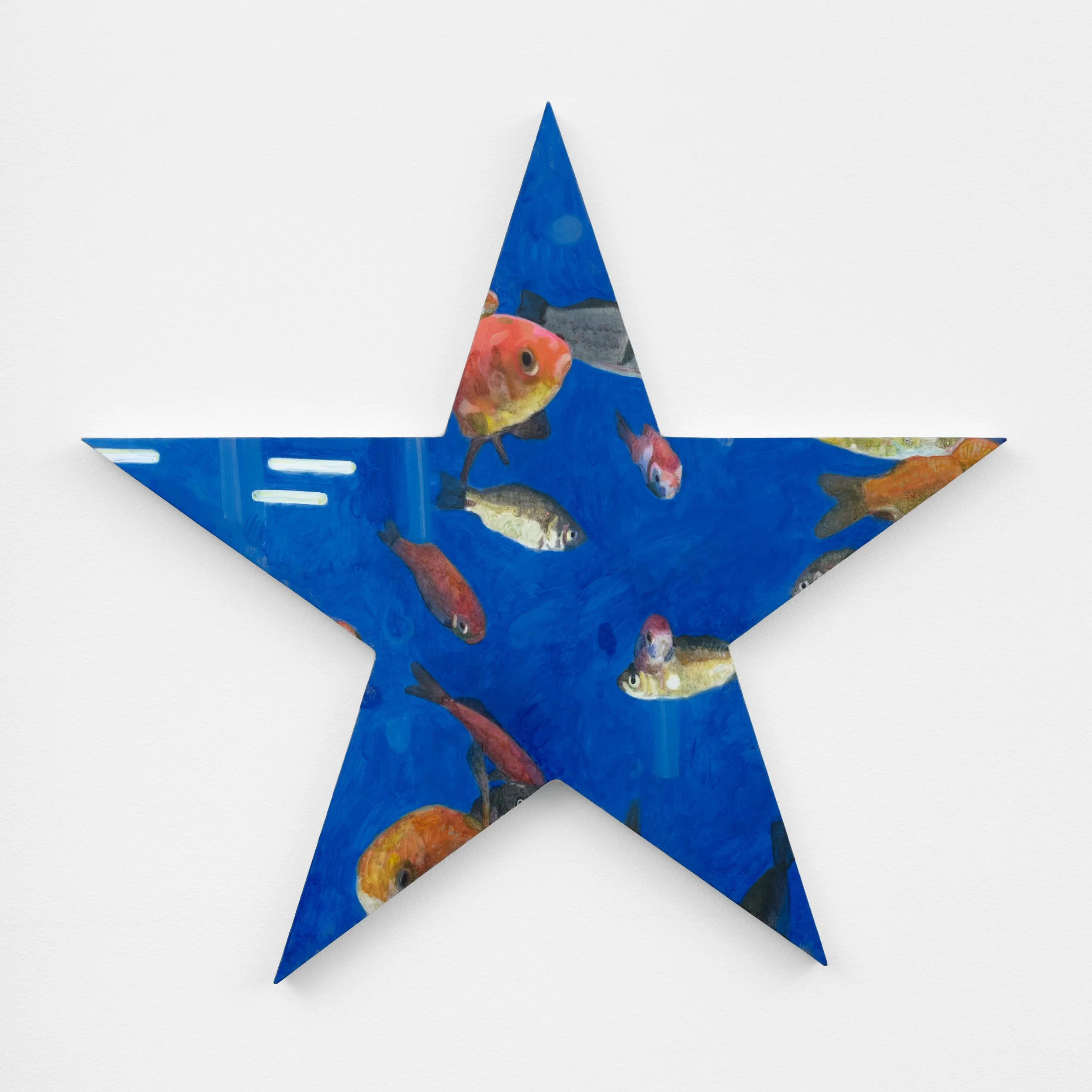 Star Fish 2, 2022 Watercolor and PVA on Gicleé Print Mounted to Canvas Over Panel, UV Varnish 43x45"