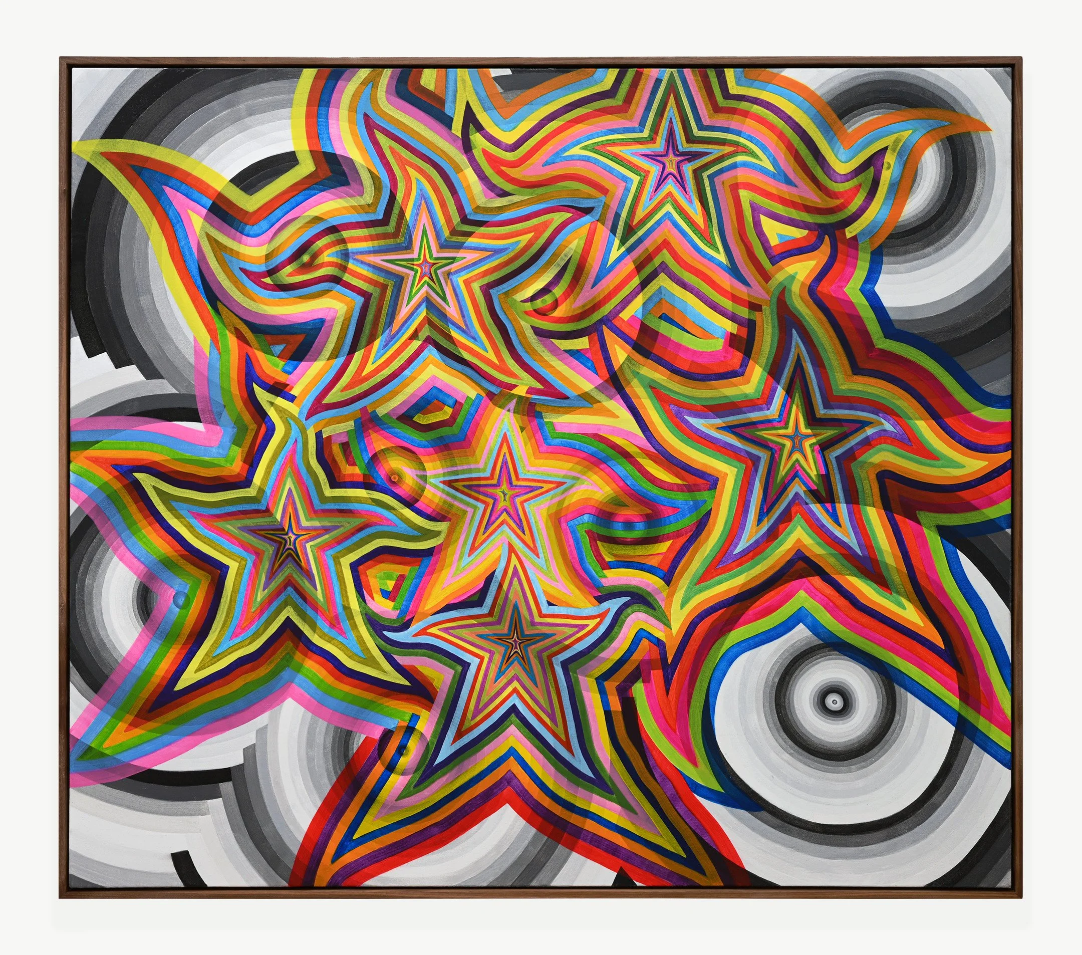  Starburst 2, 2026  watercolor and PVA on canvas  56 ×64” 