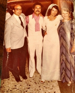 My mom and dad getting married in Israel. I'll be wearing that dress! 