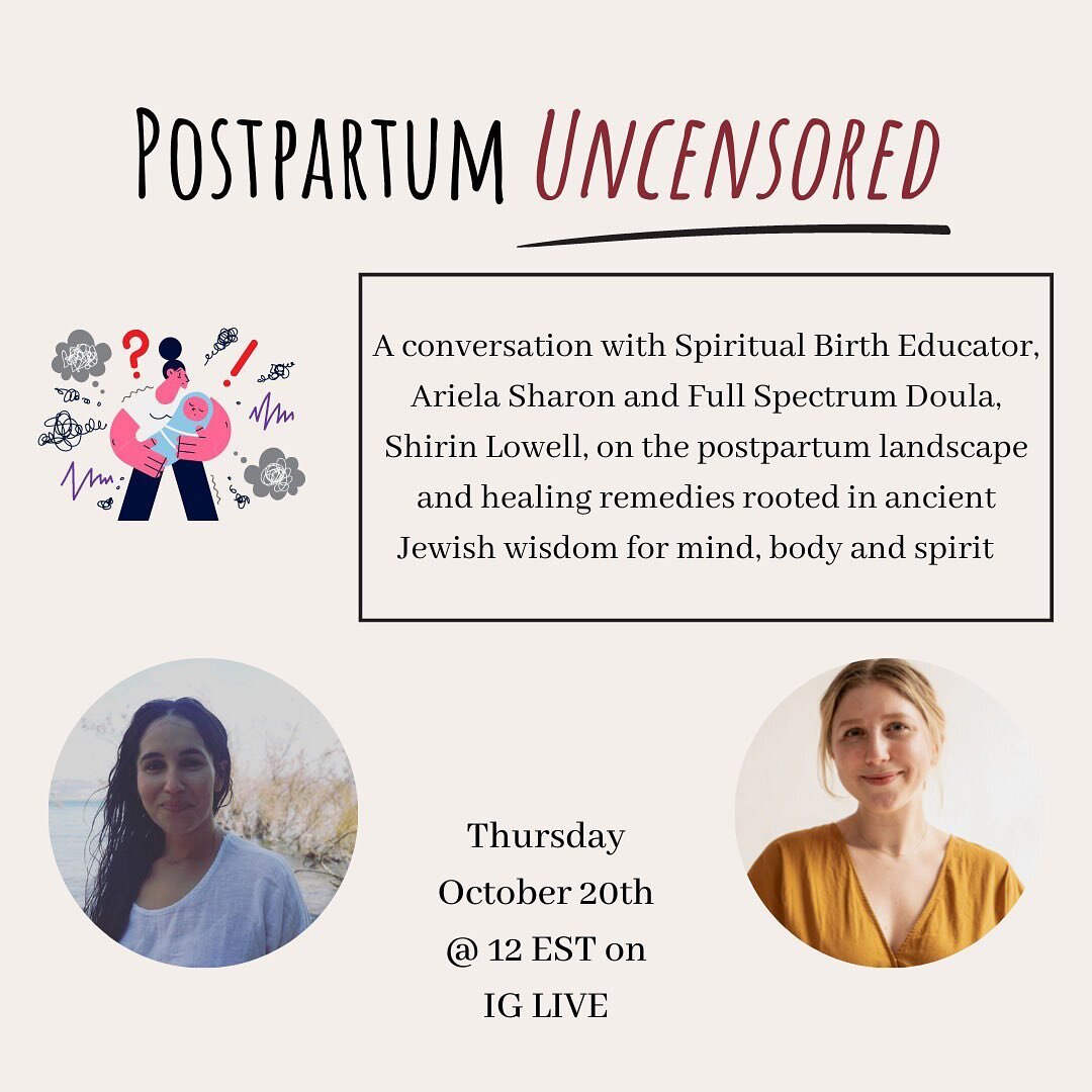 Join @shirimba and me on October 20th for a raw and real conversation about all things postpartum. It&rsquo;s also a great time to ask us questions about our upcoming series ❤️