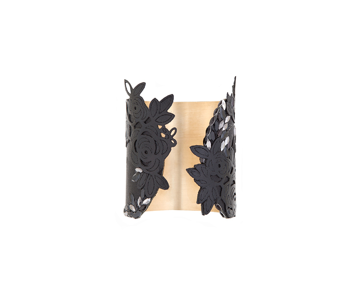 The Beauty Leather Flowers Cuff Bracelet