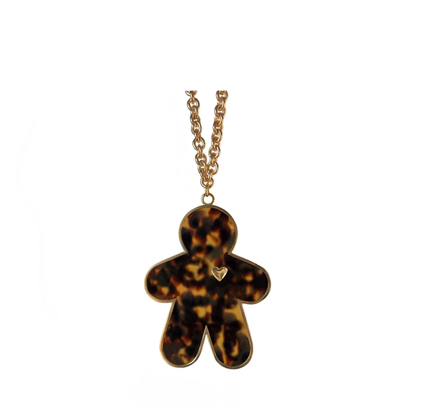Golden Heart Truffle Gingerman Necklace