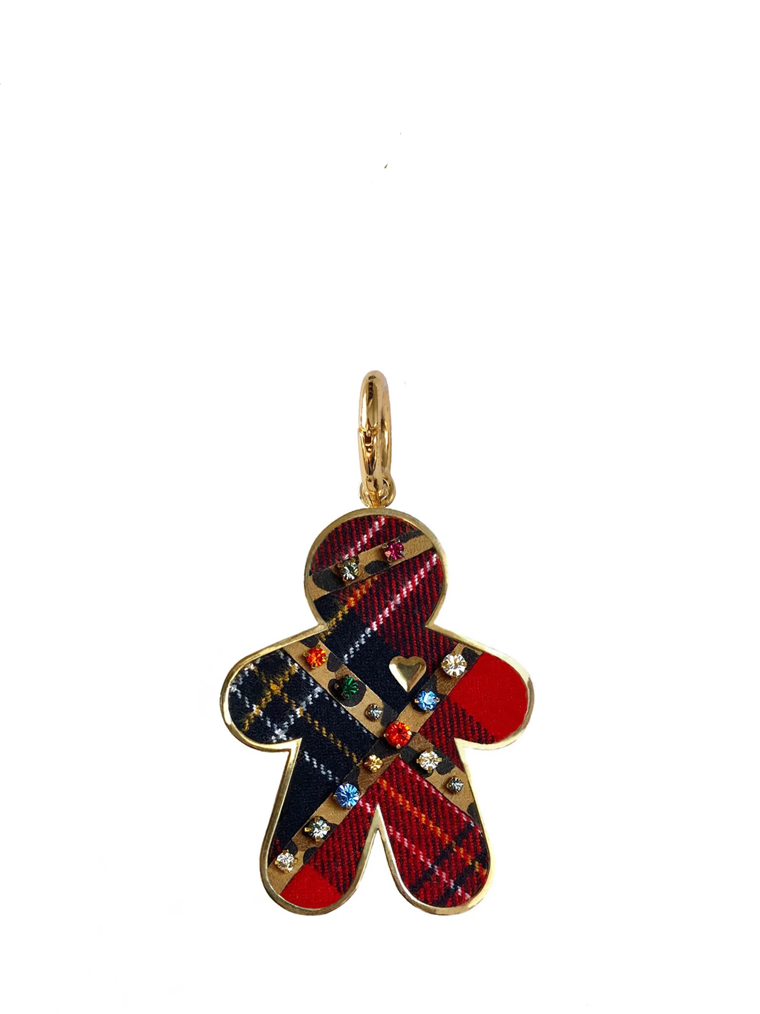 Red Plaid Gingerman Keychain