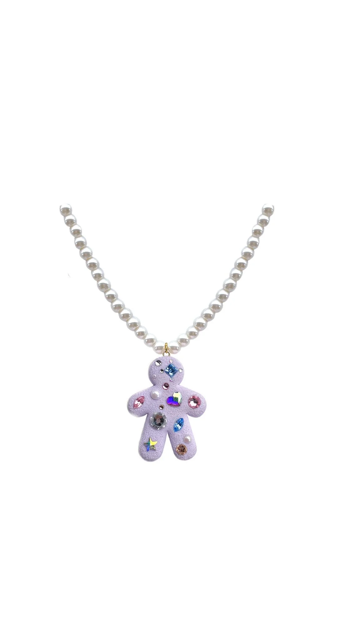 Light Purple Marshmallow Gingergirl with Swarovski Crystals