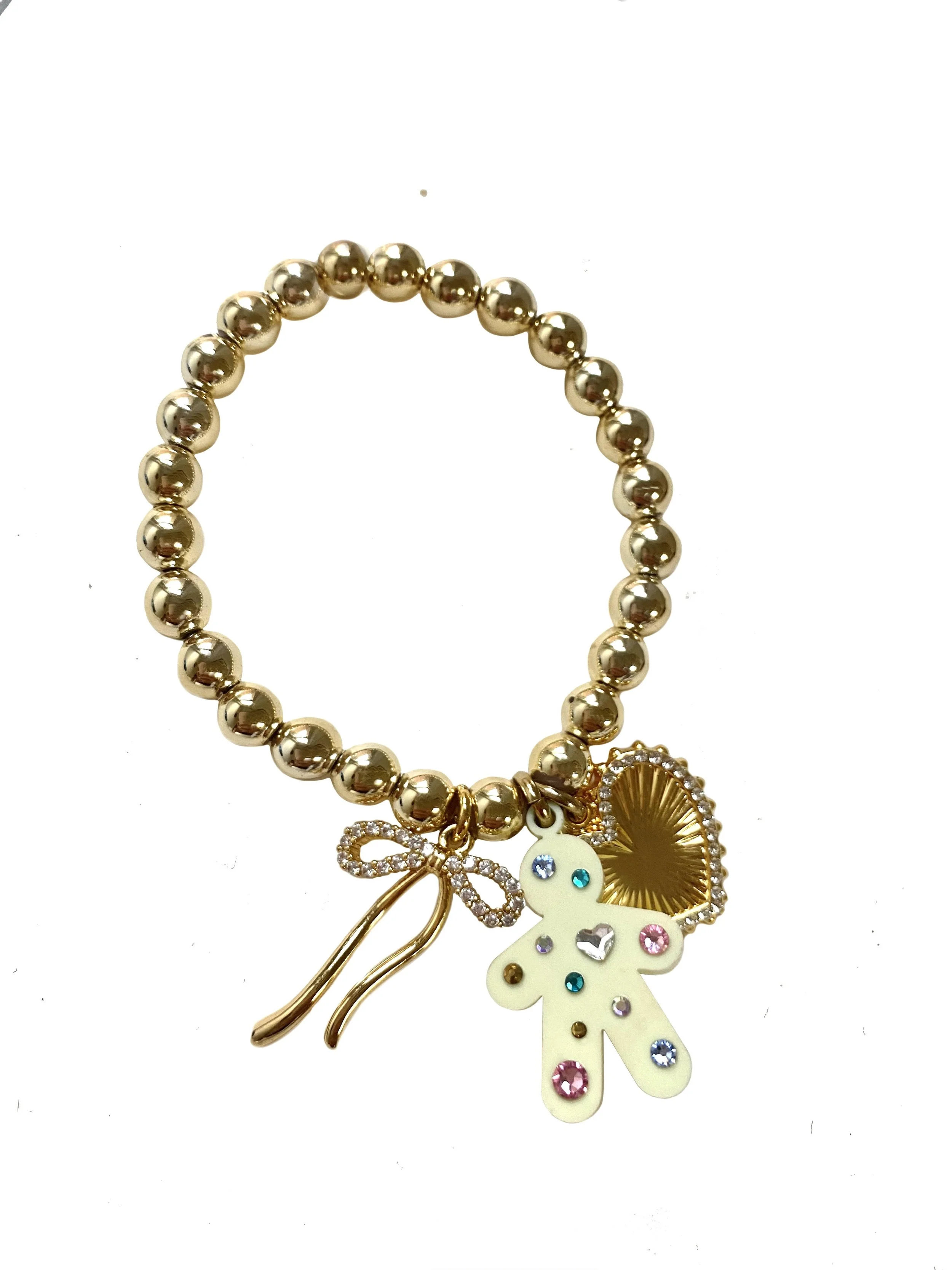 Shine on Your Sweetness! Yellow Choco Bracelet with golden charms