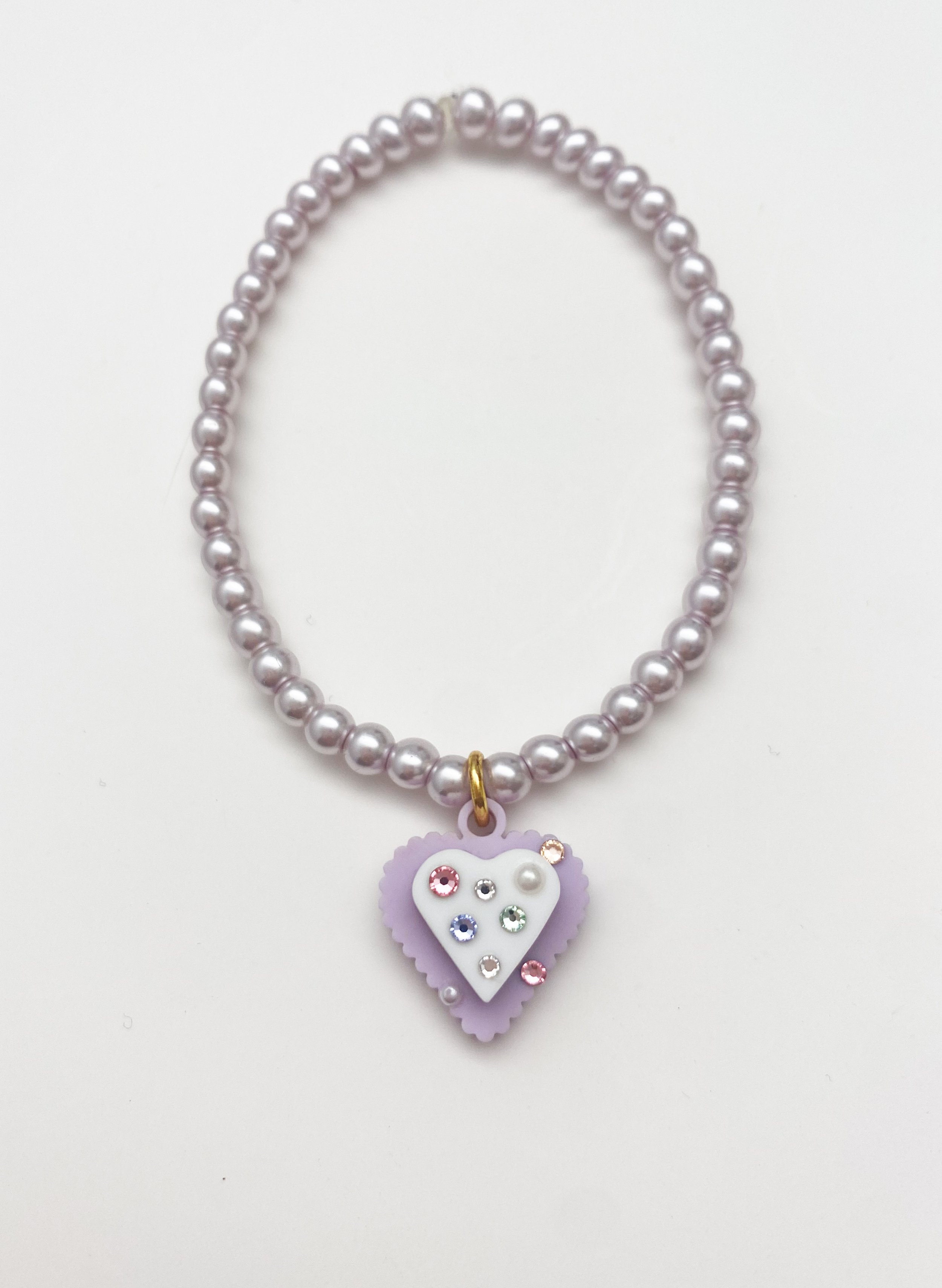 Mini Purple Heart Sugar Cookie Bracelet