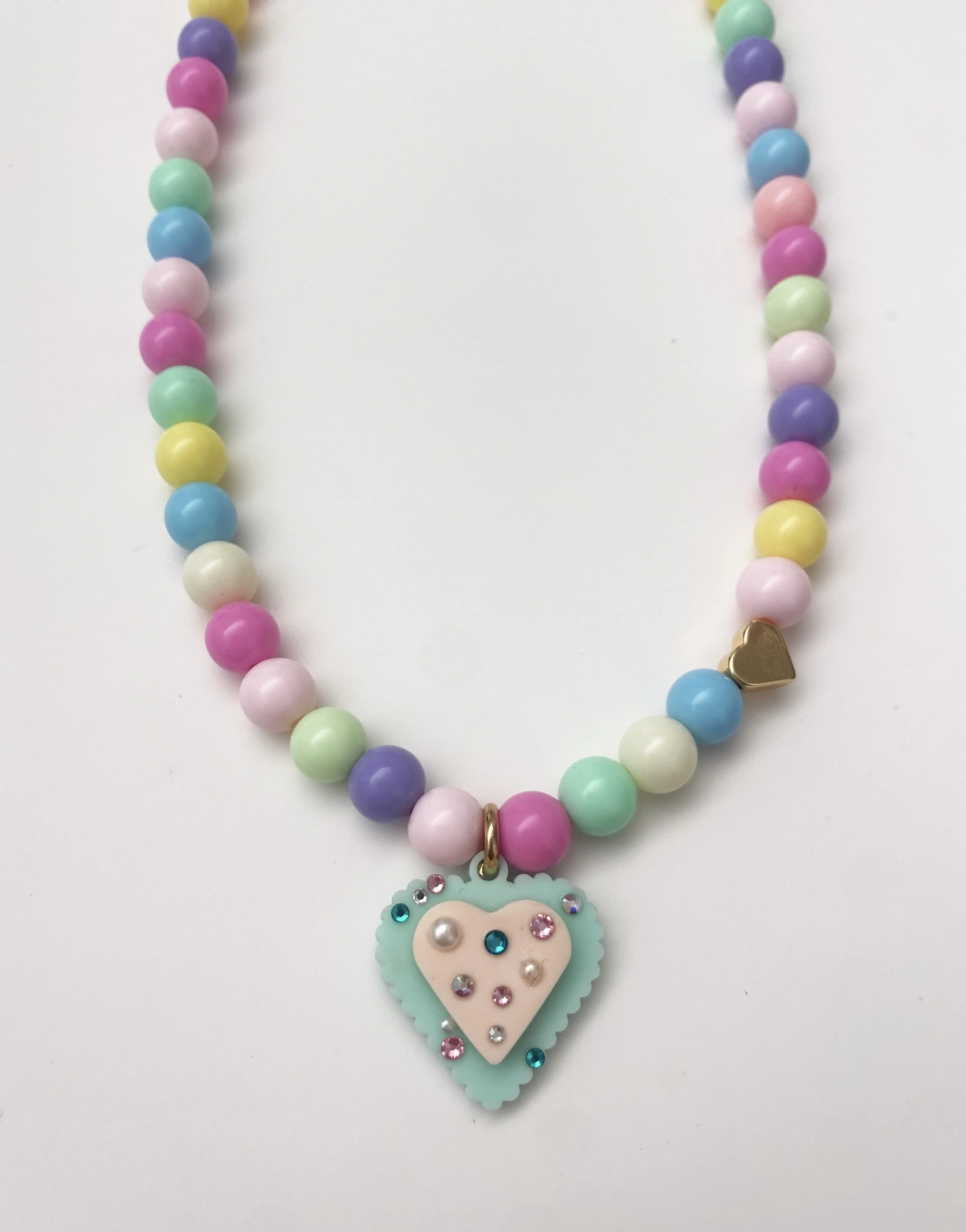 Mint Heart Cookie Candy Necklace