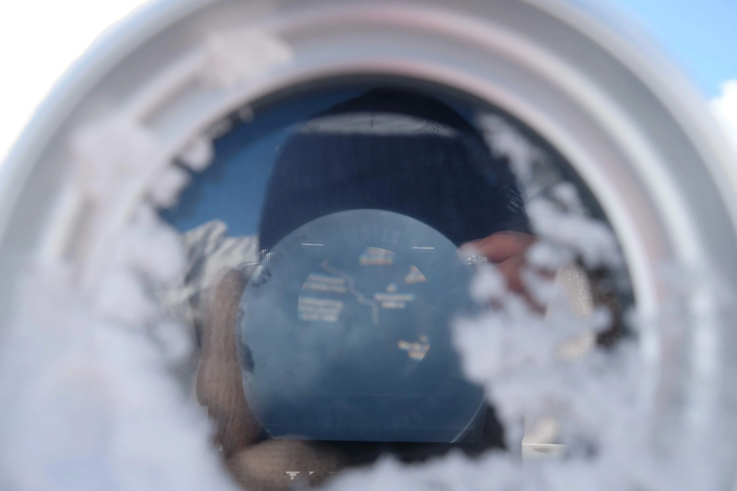 Telescope with markings of the mountains