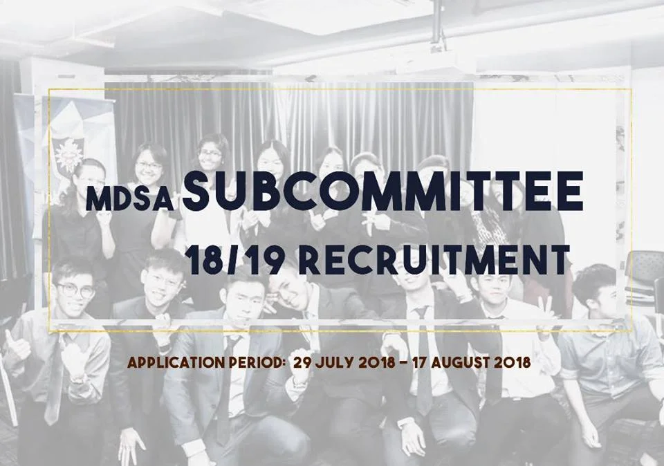 MDSA SUBCOMMITTEE 18/19 RECRUITMENT