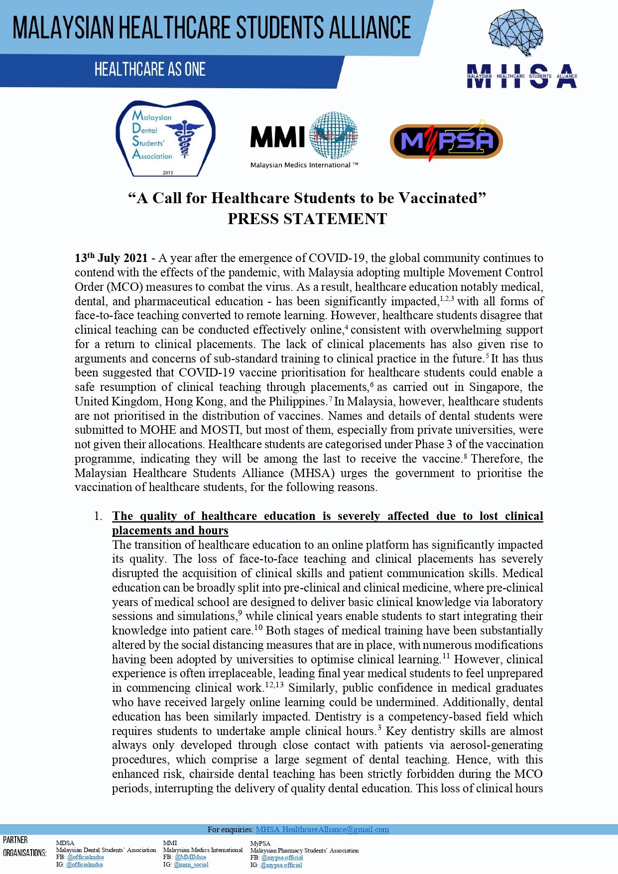 MHSA “A Call for Healthcare Students to be Vaccinated” Press Statement_page-0001.jpg