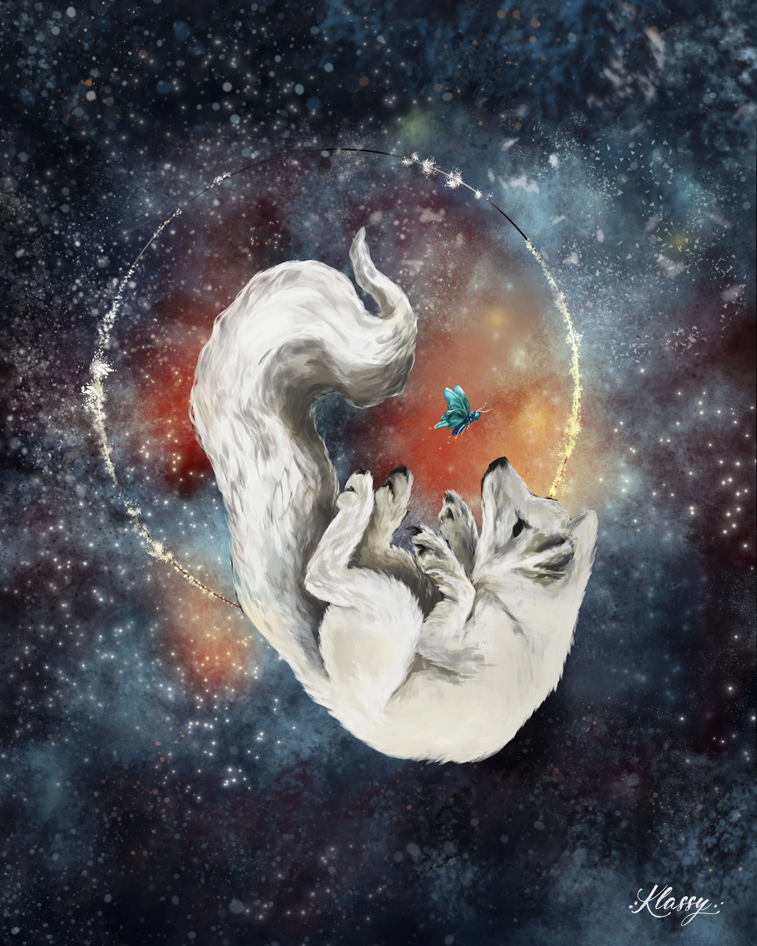 Frozen Fire Fox Fine Art Print By Artist Kayla Klassy