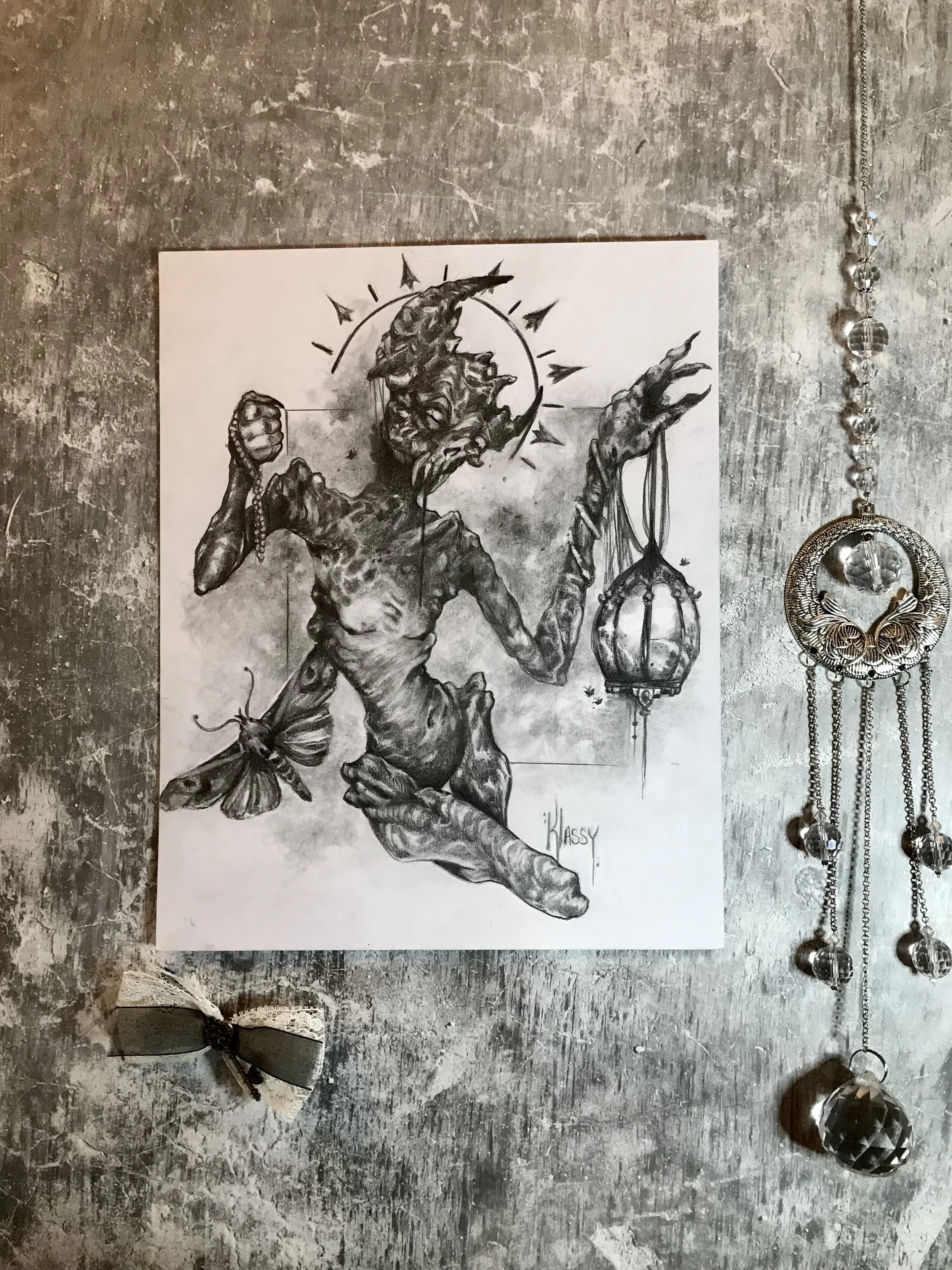 Graveyard Keeper Original Graphite Illustration By Artist Kayla Klassy