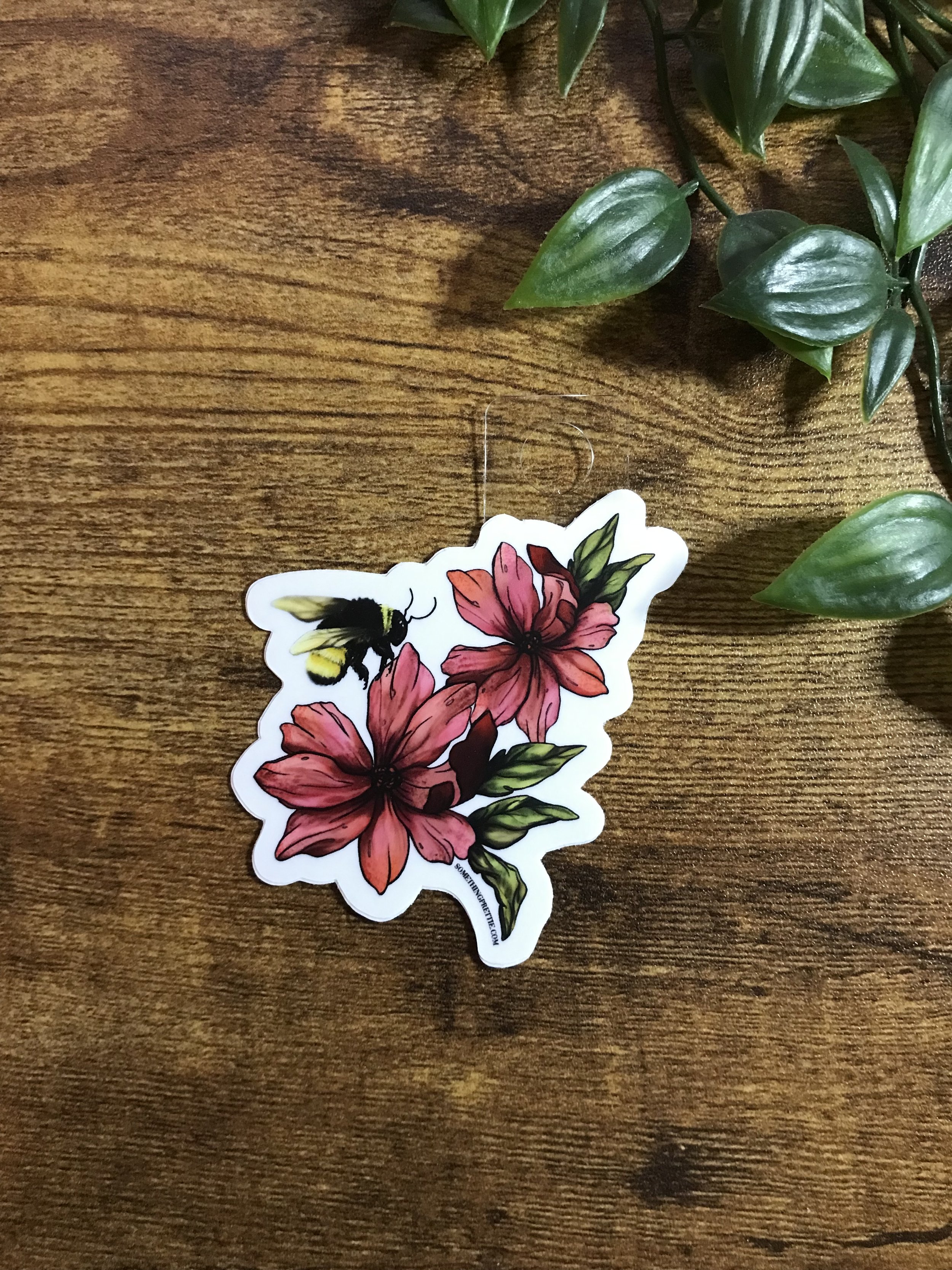 Bumble Bee Flower Die Cut Sticker By Artist Kayla Klassy