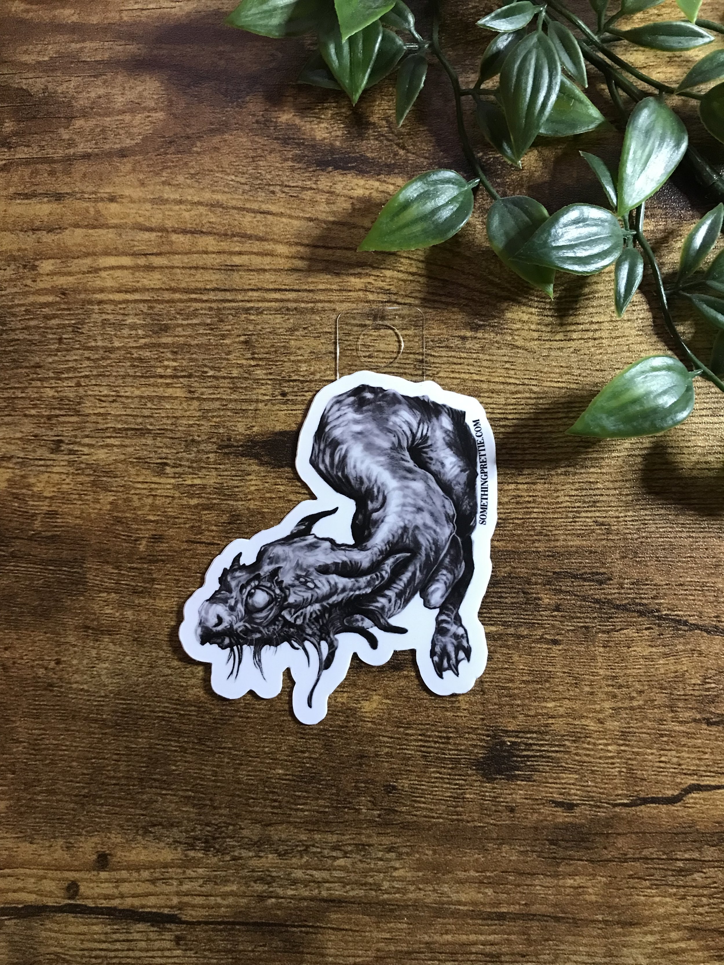 Peaking Dragon Die Cut Sticker By Artist Kayla Klassy