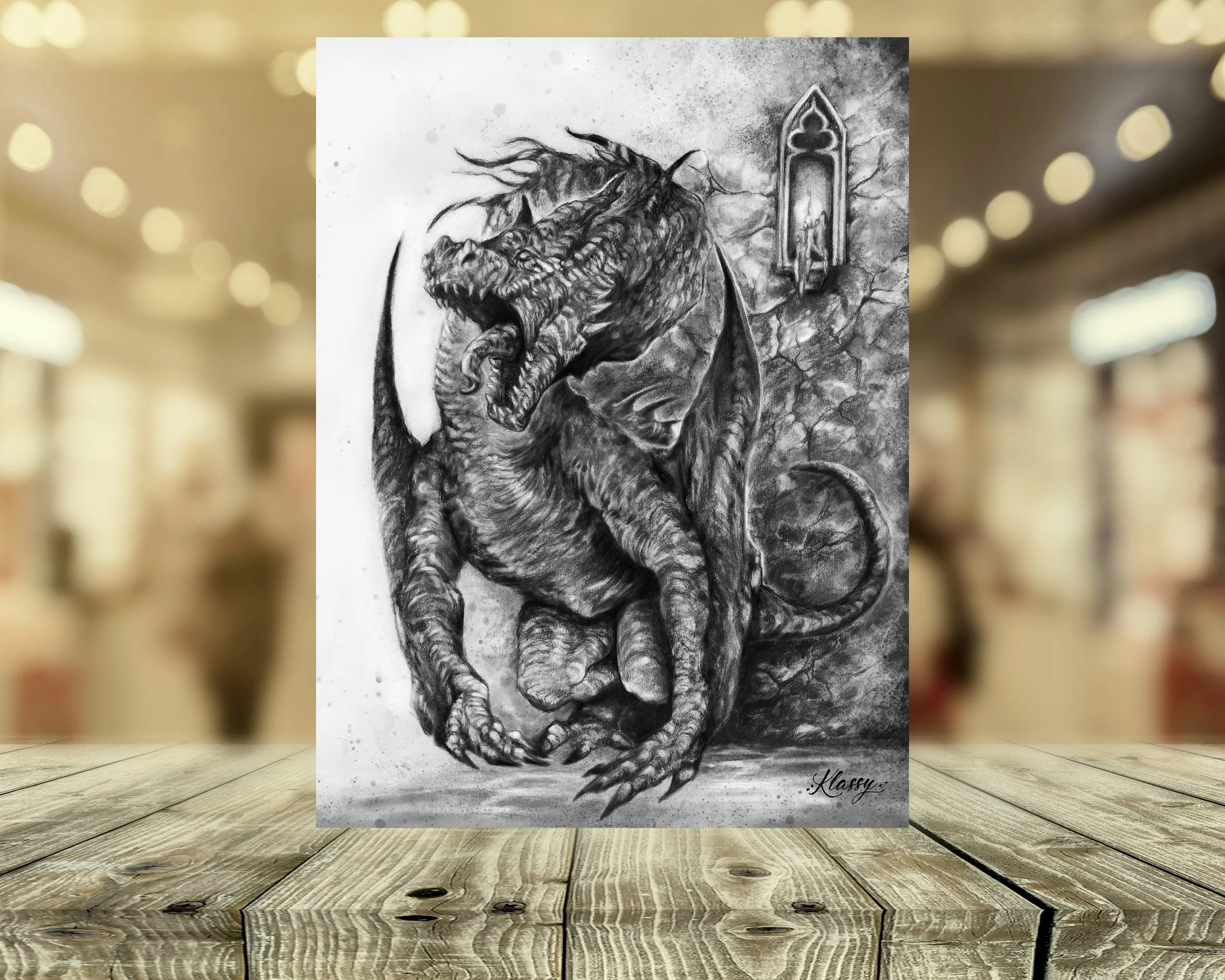 Roaring Dragon Fine Art Print By Artist Kayla Klassy