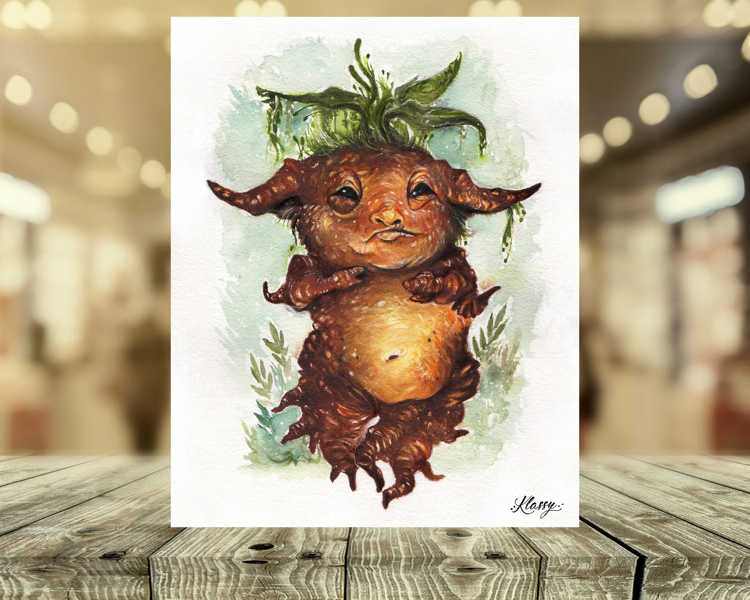 Chubby Mandrake Fine Art Print By Artist Kayla Klassy