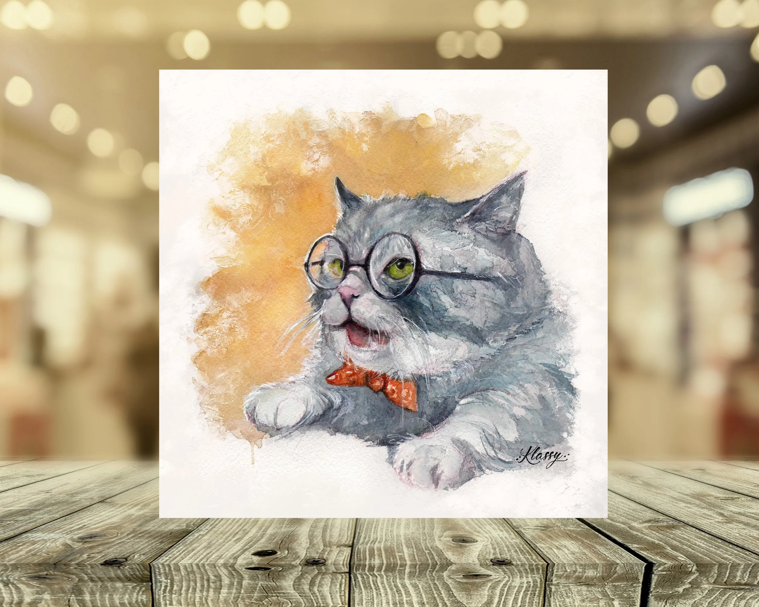 Business Cat Fine Art Print By Artist Kayla Klassy