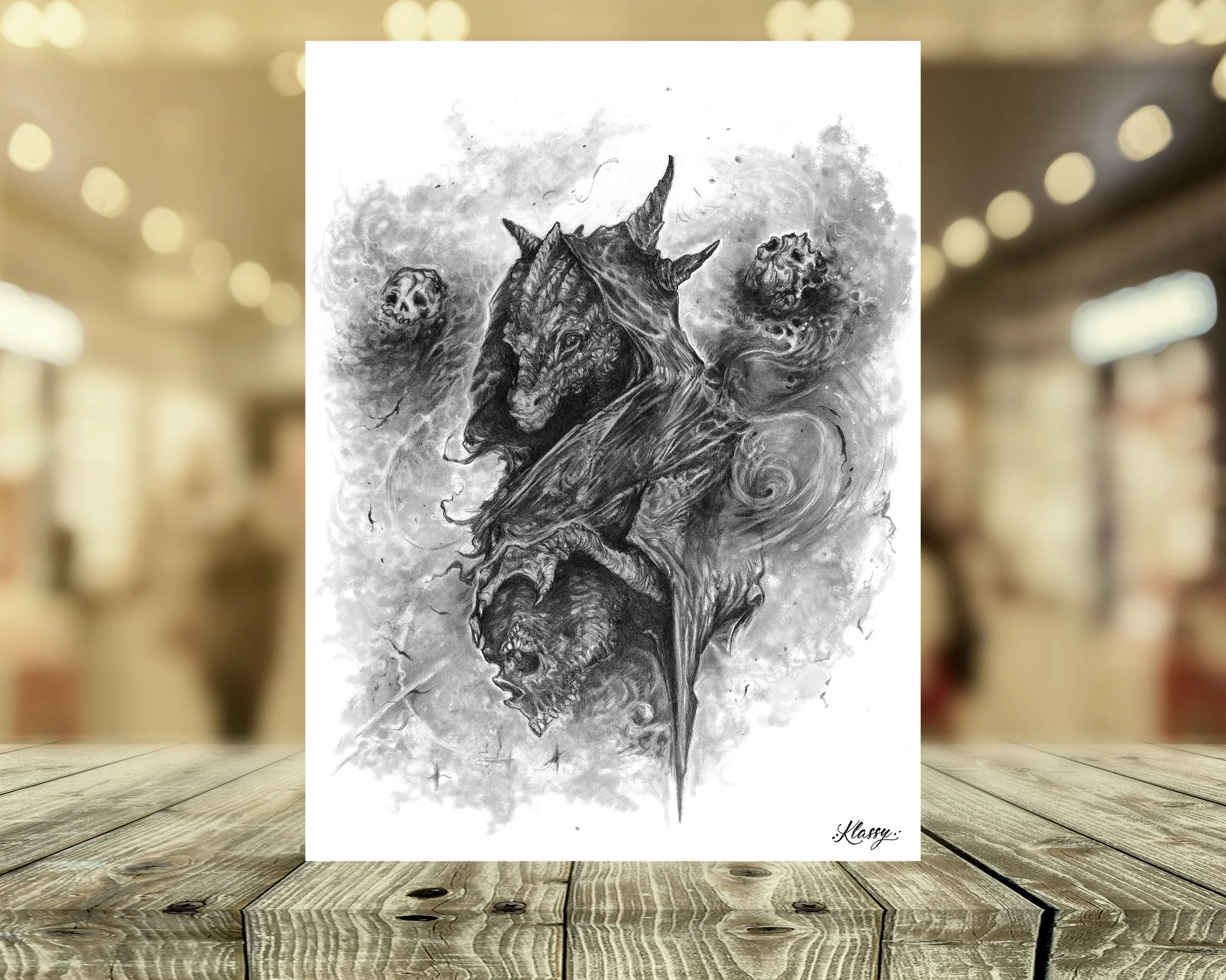 PREORDER - Necromancer Dragon Fine Art Print By Artist Kayla Klassy