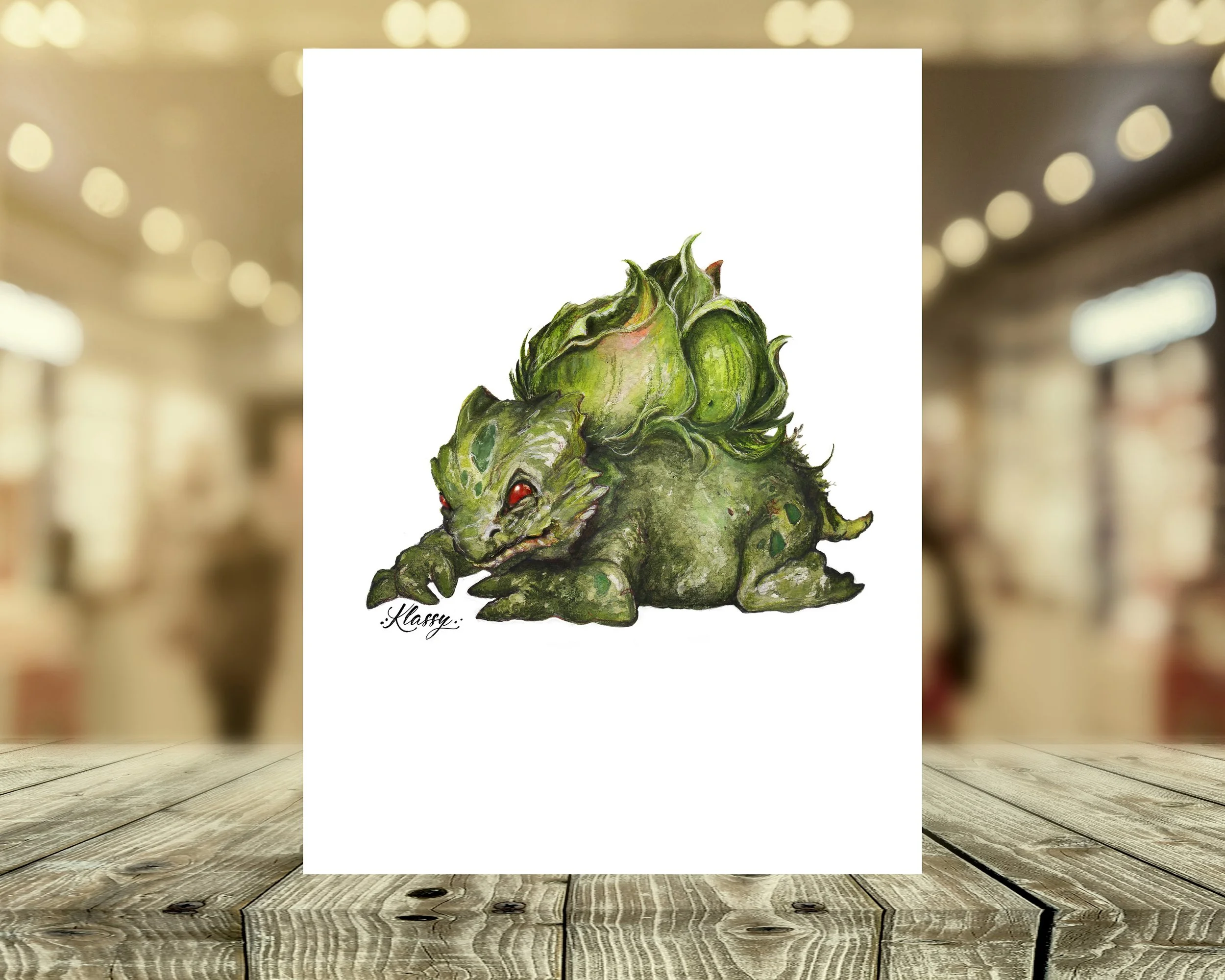 Bulb Dinosaur Fine Art Print By Artist Kayla Klassy
