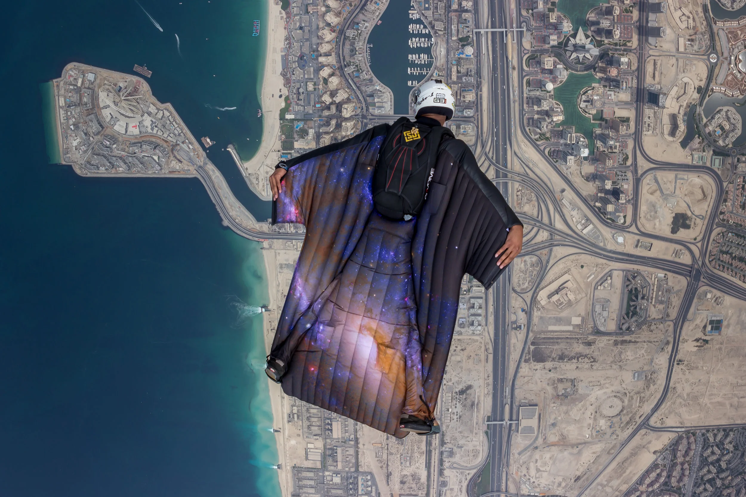 Brandon flies his Freak 2 over the Dubai Marina in the United Arab Emirates (Photo Credit: Nicholas Scalabrino )