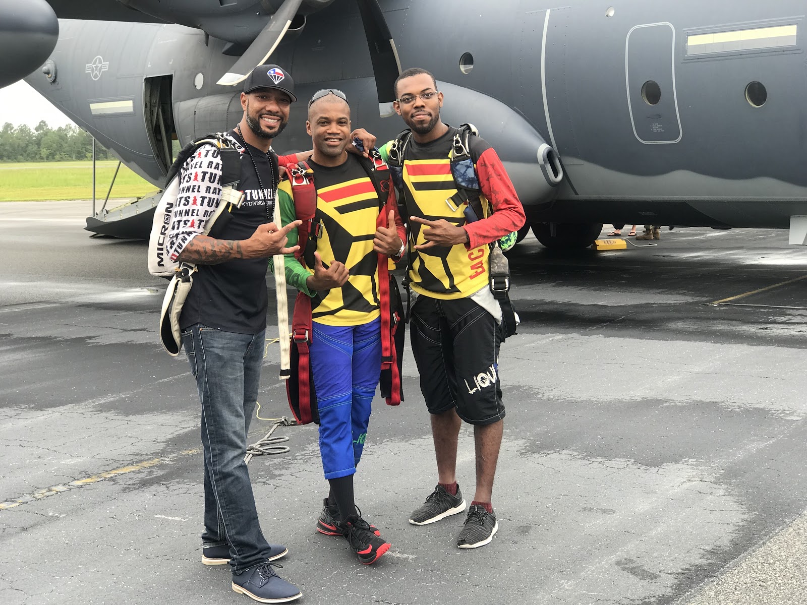 Waz Choudhry , Nicholas Walker and Will Middlebrooks pose for a photo during a Legacy Flight Academy Eyes Above The Horizon camp at Valdosta Regional Airport. Photo courtesy of Danielle Williams