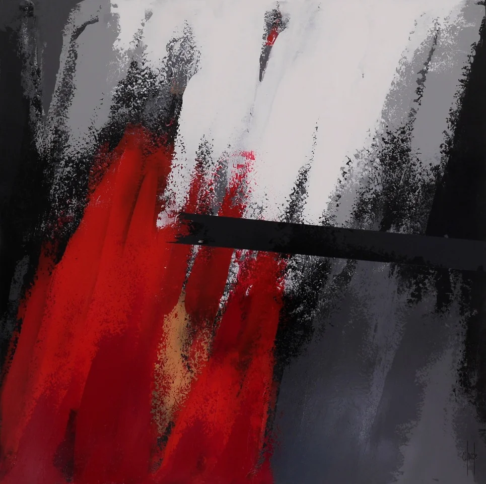 Sensations fortes / acrylique et pigments métalliques sur bois / 100x100 cm (carré d'artistes internet)