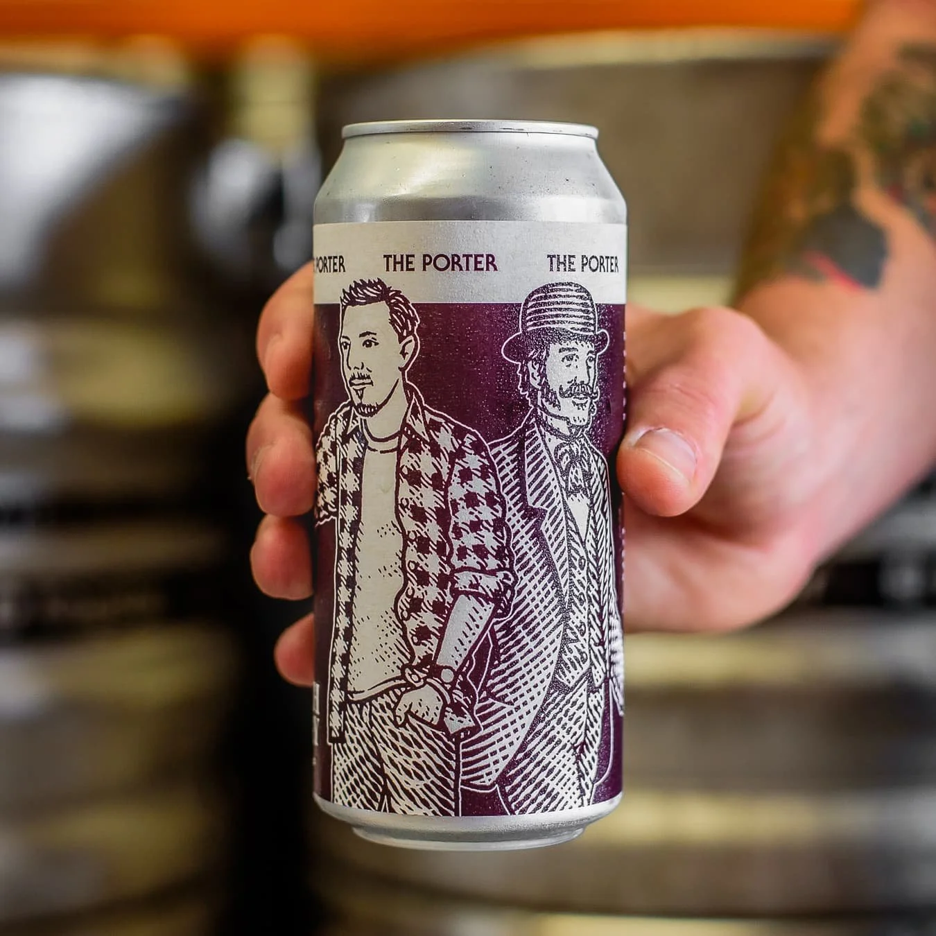 440ml Can Of The Porter, A Craft Beer By Anspach & Hobday, being held.