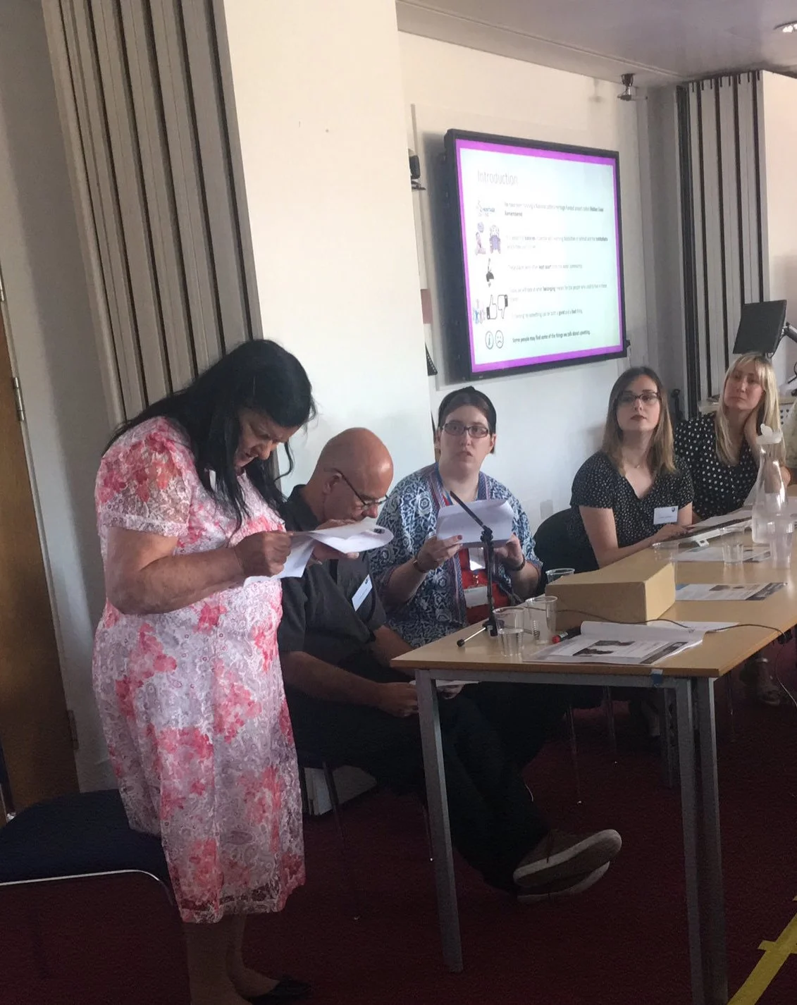 Kathy, Colom, me (Jennifer), Claire and Dr Liz Tilley at the Conference (photo by Jan Walmsley )