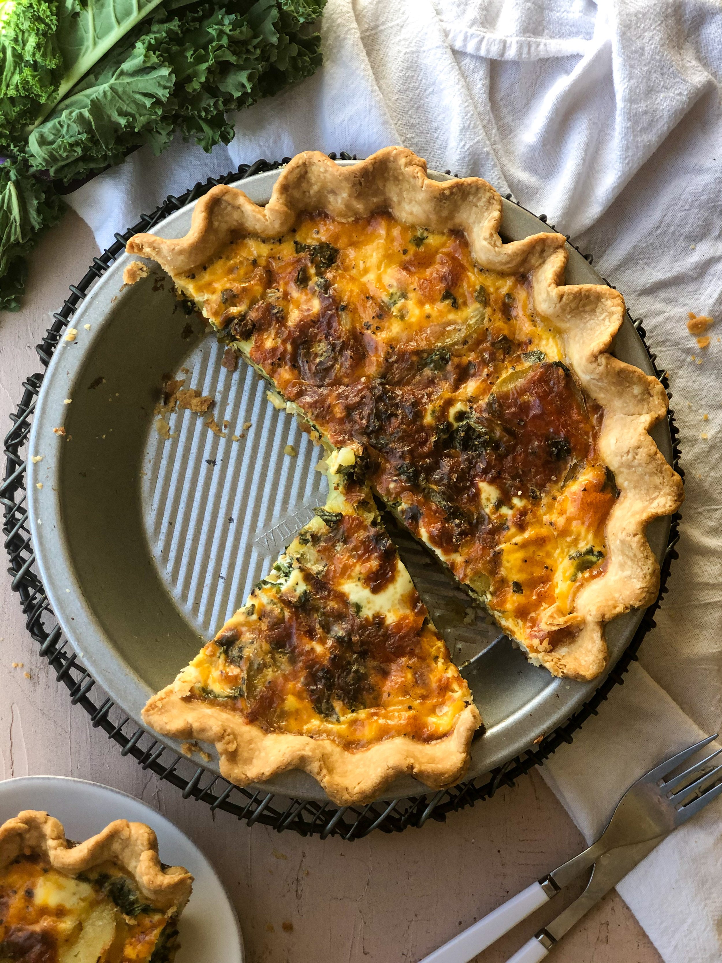 Potato, Cheddar and Kale Quiche — Sustained Kitchen