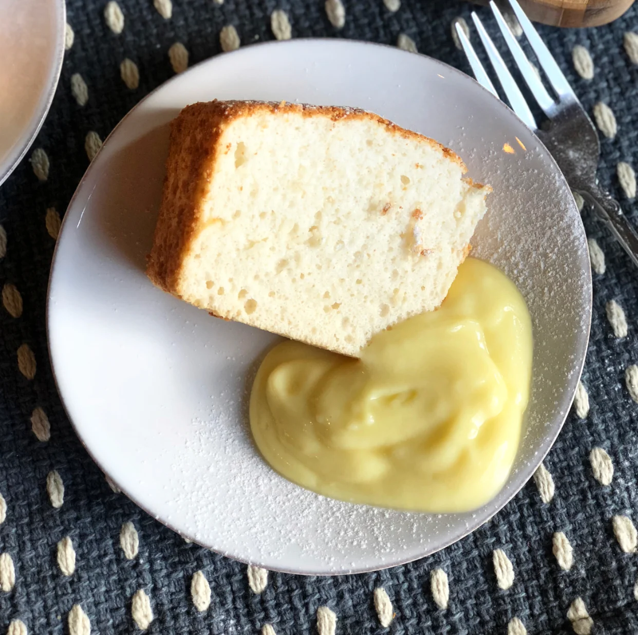 Honey Lemon Angel Food Cake With Lemon Pudding Sustained Kitchen