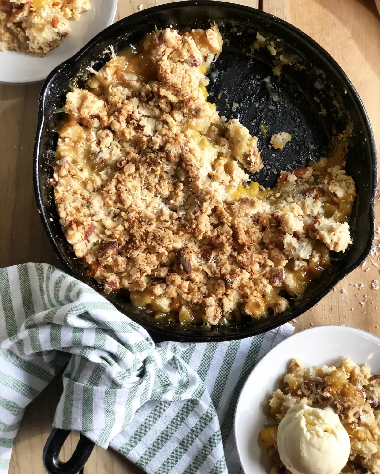 Ground Cherry and Peach Crisp