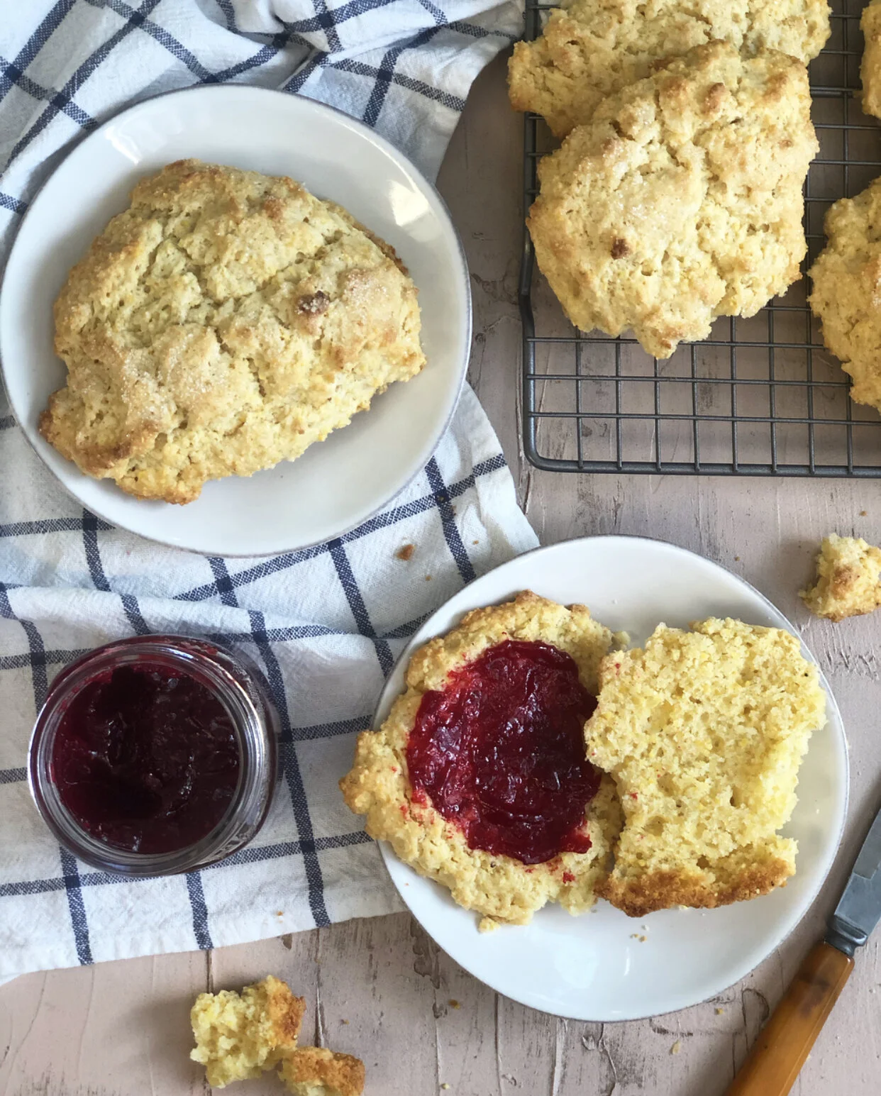 Cornmeal Scones with Small-Batch Cranberry Jam