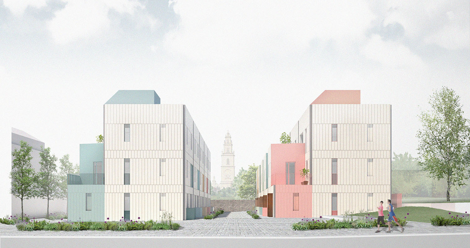 The design for the terraced houses learn from our Fab House modular homes delivered for Places for People and Urban Splash.