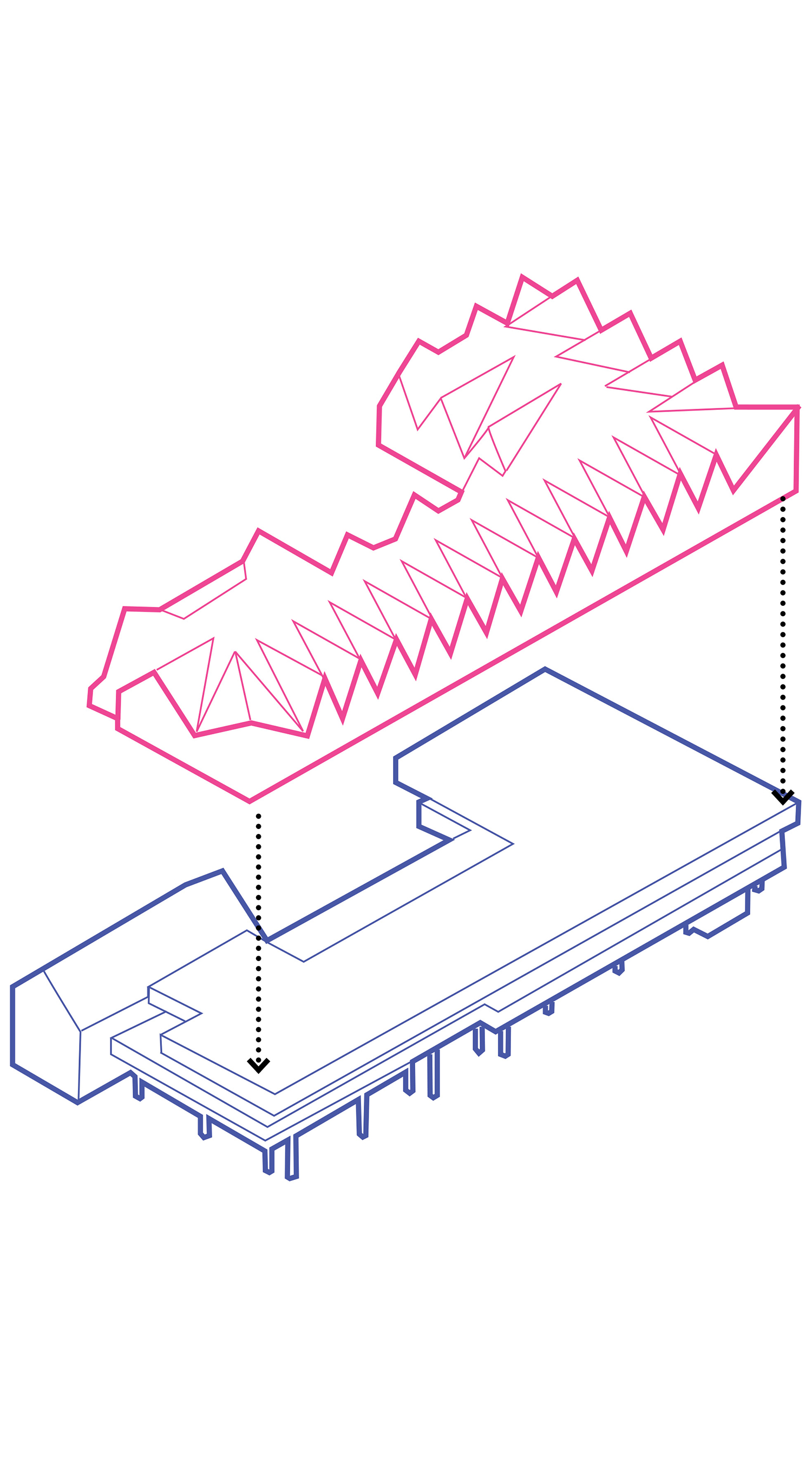 TDO’s proposal works with the strong horizontal rhythm of the 1960’s office building by introducing a steeply pitching roof line, which references the surrounding area. The ‘vertical interruptions’ of the roof form balance with the strong horizontal banding to give the building an elegance and presence deserving of the prominent corner plot.