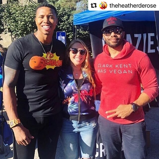 Repost from our CEO,  @theheatherderose ・・・
Our world is a better place because the @badassvegan and @domzthompson 🌎🌍🌏🐘🐸🦊🐻🐼🐯🐰🦋🐛🐢🦎😁💚🙌