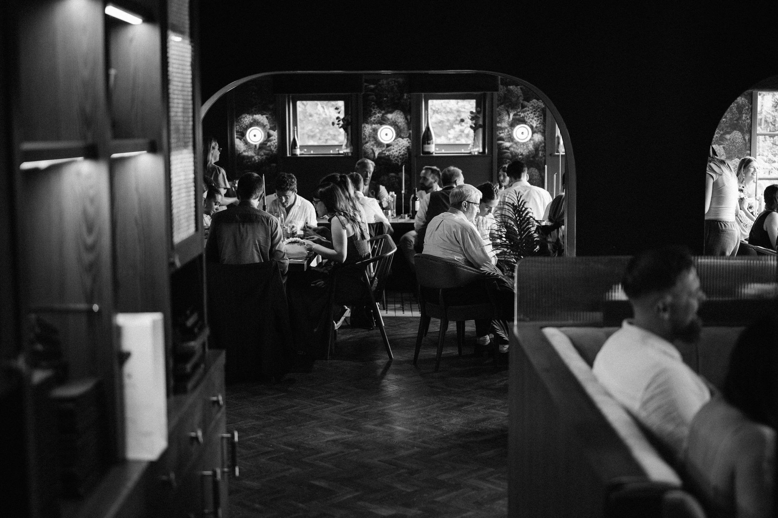 guests enjoying the wedding reception at the bracebridge