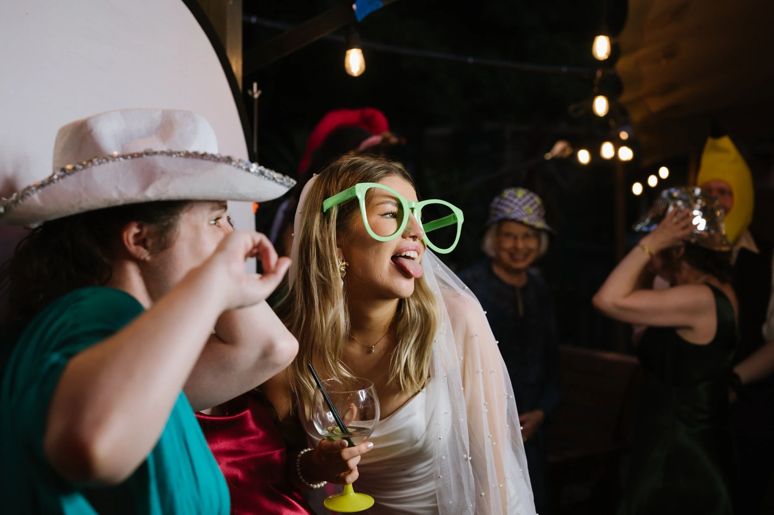 photo booth fun for the bride at this sutton coldfield wedding