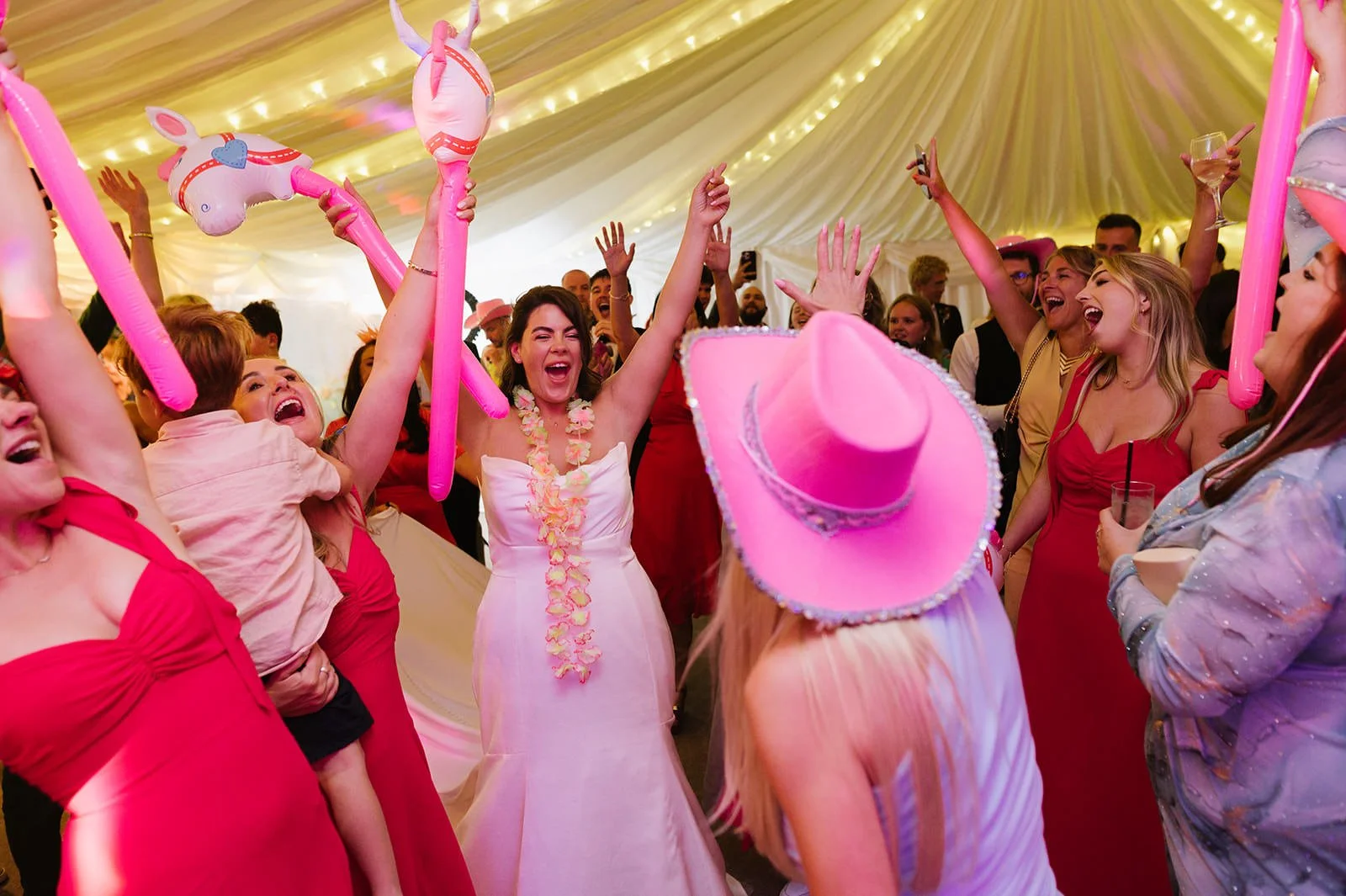Packed dance floor at Lake District wedding reception