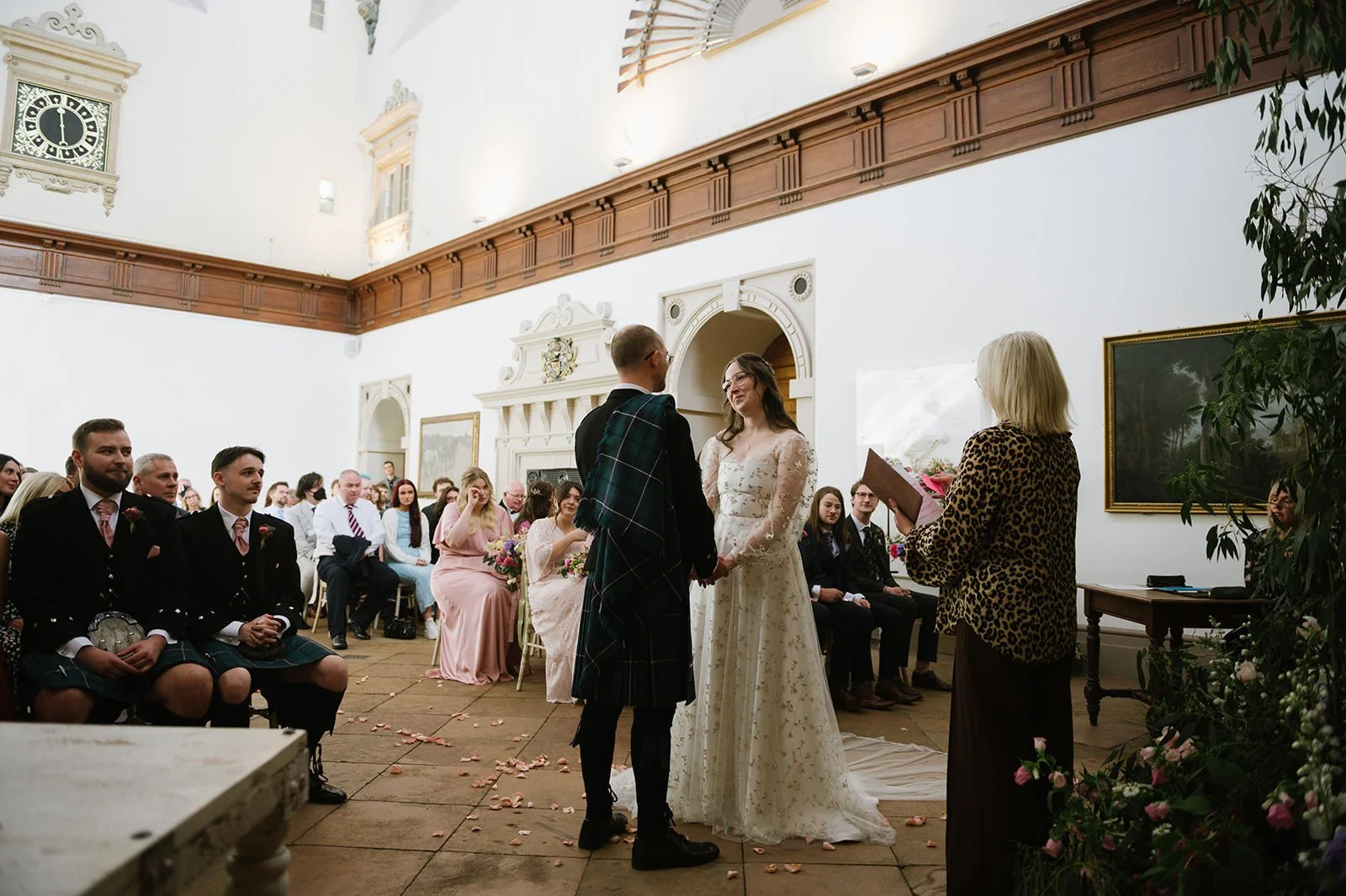 Wedding ceremony inside Wollaton Hall Nottingham