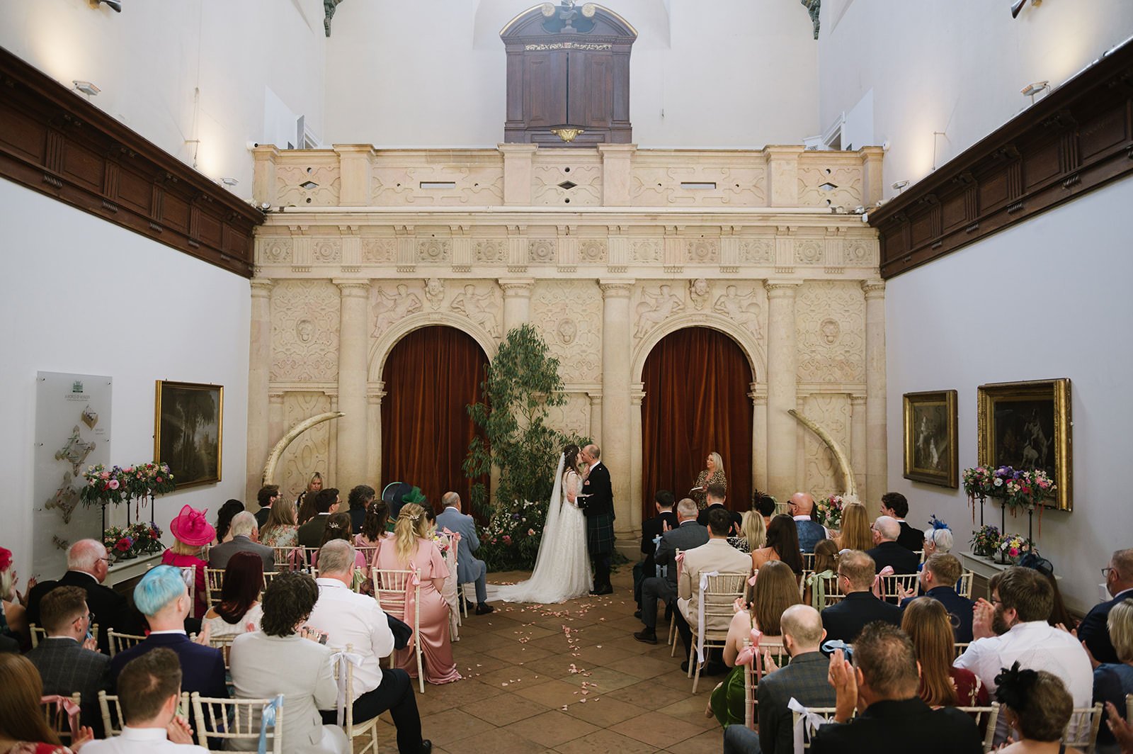 Wedding ceremony inside Wollaton Hall Nottingham