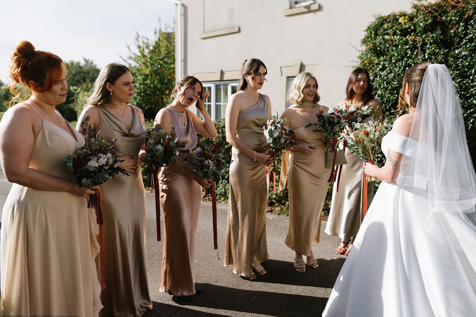 First look with dad before church ceremony