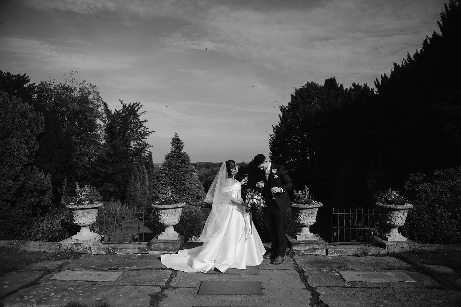 Couple portraits at Wortley Hall grounds